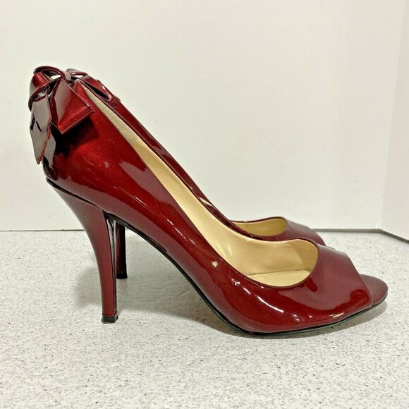 Enzo Angiolini Mistle high heel open peep toe pumps dressy stilettos red US 9M - Picture 3 of 10